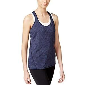 Ideology Womens Activewear Racerback Heather Scoop Neck Tank Top Size L